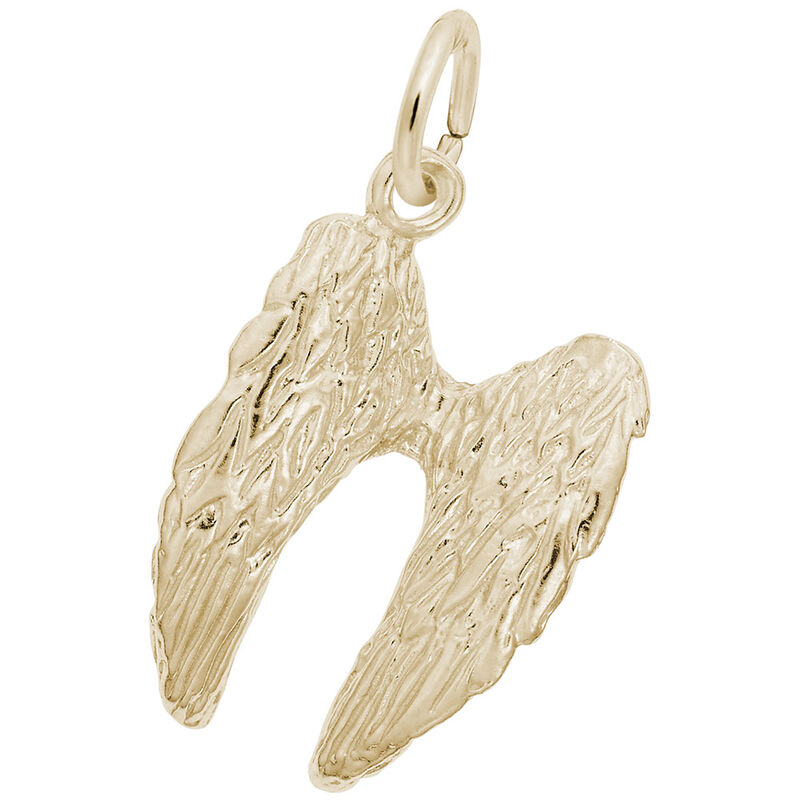 Angel Wings Charm in 14K Yellow Gold image number null