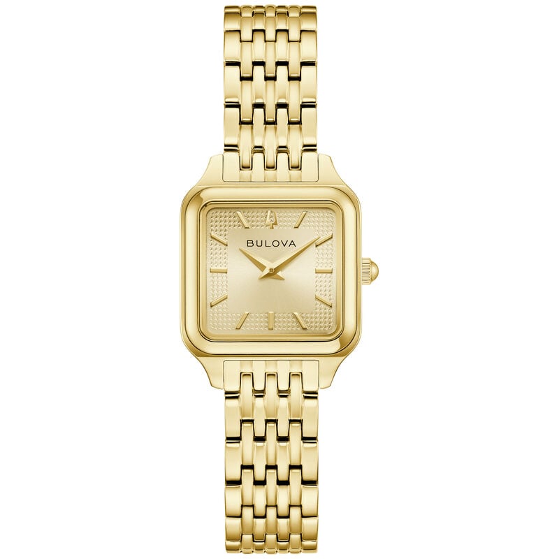 Bulova Classic Sutton Square Champagne Dial Gold Tone 97L191 image number null