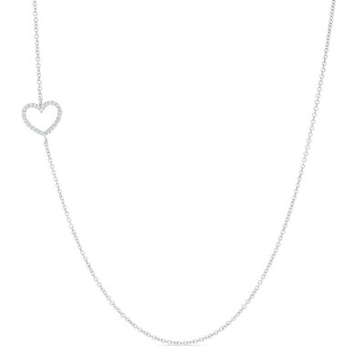 Diamond Heart Necklace 0.07ctw. In 10k White Gold