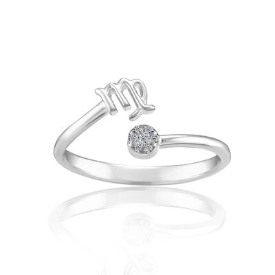 Zodiac Diamond Virgo Fashion Ring in Sterling Silver