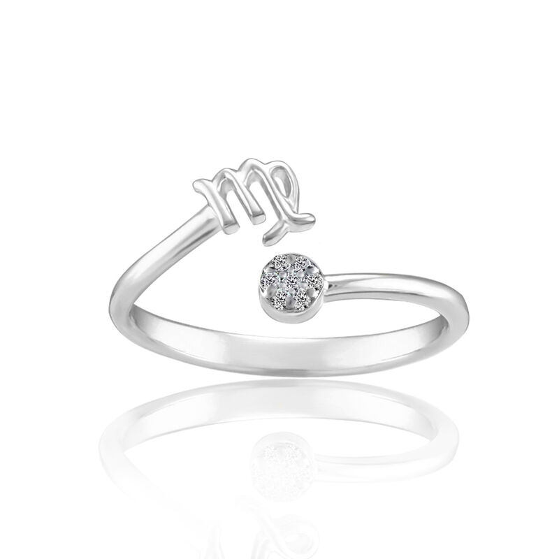 Zodiac Diamond Virgo Fashion Ring in Sterling Silver image number null