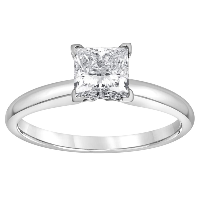 Princess-Cut Lab Grown 1 1/4ct. Diamond Certified GH VS SI Solitaire Engagement Ring in 14k White Gold image number null
