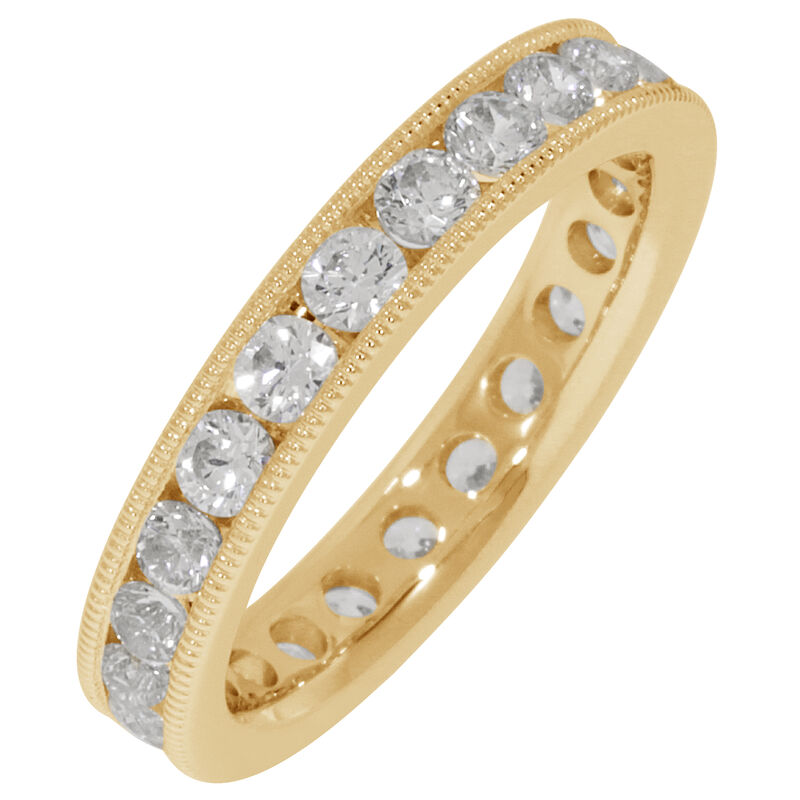Round Milgrain Edge 1.5ctw. Eternity Band in 14K Yellow Gold (GH, SI) image number null