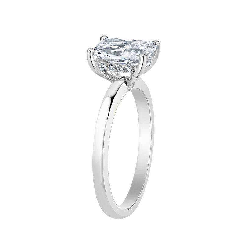 Lab Grown 2ctw. Diamond Ribbon Halo Solitaire Engagement Ring in 14k White Gold image number null