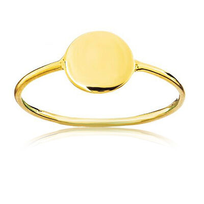 Disc Round Flat Fashion Ring in 14k Yellow Gold Sz 6