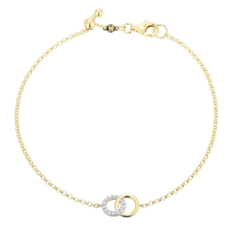 Lab Grown Diamond Twin Circle Bracelet in Gold Plated Sterling Silver image number null