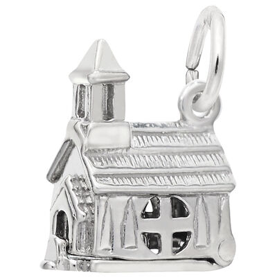 Church Charm in Sterling Silver