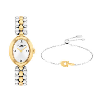 Coach Ladies Sammy White Dial Two Tone 28mm Watch 14000128