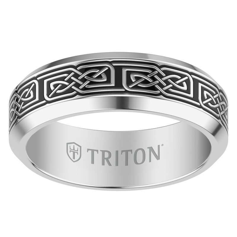 Triton Men's Tungsten Wedding Ring with Celtic Design (7mm) image number null