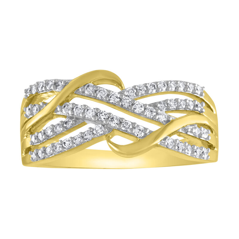 Diamond Crossover 0.34ctw Ring in 14k Yellow Gold image number null