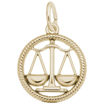 Libra Charm in Gold Plated Sterling Silver