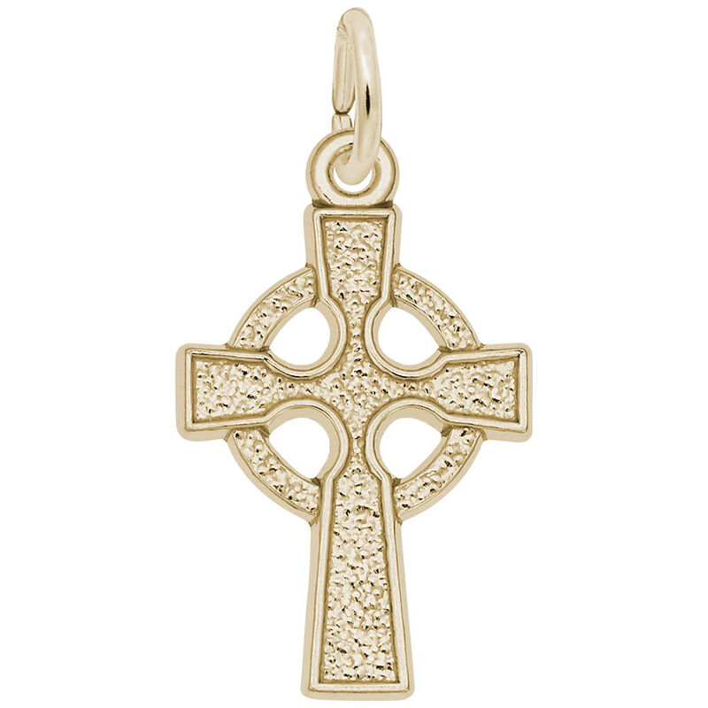 Celtic Cross Charm in 10K Yellow Gold image number null