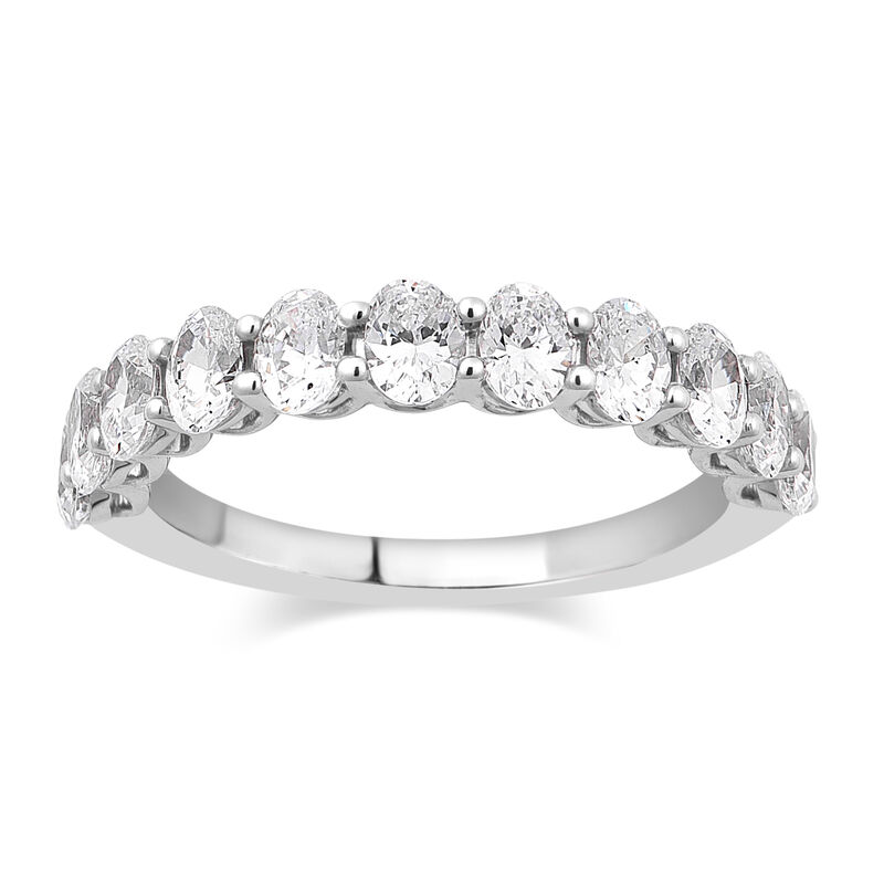 Lab Grown Oval-Cut 2ctw. Anniversary Band in 14k White Gold image number null