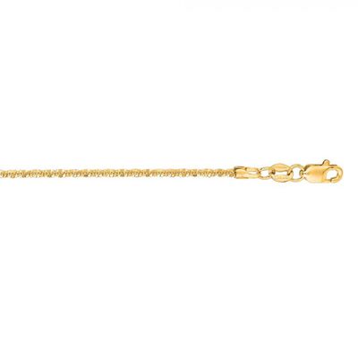Round Sparkle 16" Chain 1.5mm in 14k Yellow Gold