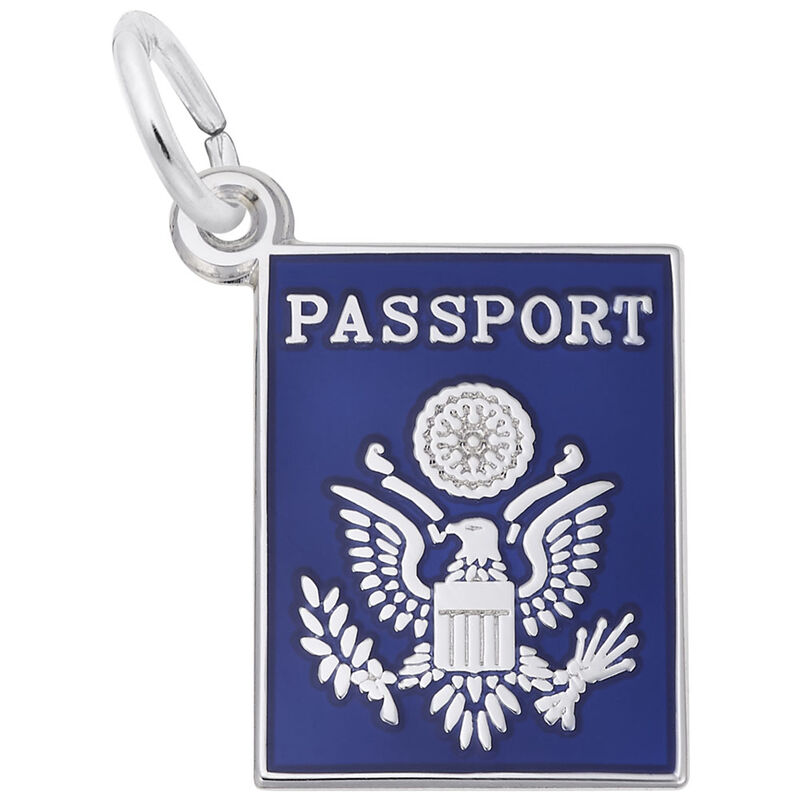 Passport Charm in 14K White Gold image number null