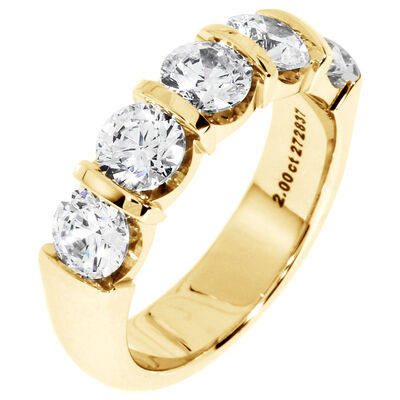 Diamond 5-Stone 2 ctw. Wedding Band in 14K Yellow Gold (GH, SI2)