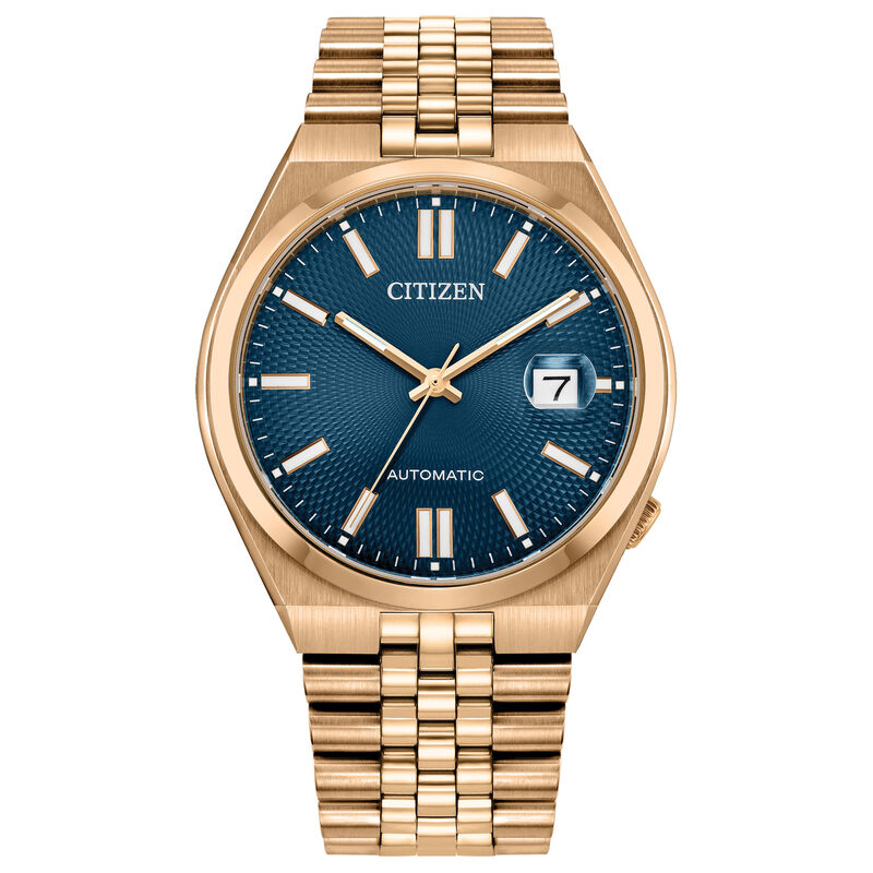 Citizen TSUYOSA 60 Automatic Blue Dial Rose Gold Tone NK0023-57L image number null
