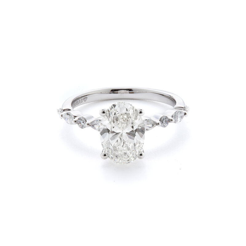 Lyric. Oval-Cut Lab Grown 2.40ctw. Diamond Engagement Ring in 14k White Gold image number null