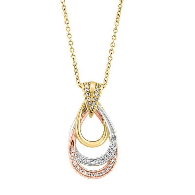 EFFY .15ctw. Diamond Fashion Pendant in 14k Tricolor Gold image number null