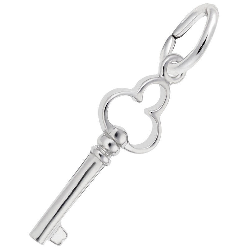 Key Charm in 14K White Gold image number null