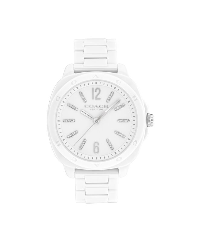 Coach Ladies' Kitt White Ceramic White Dial With Crystal Indexes Bracelet 38mm Watch 14504407 image number null