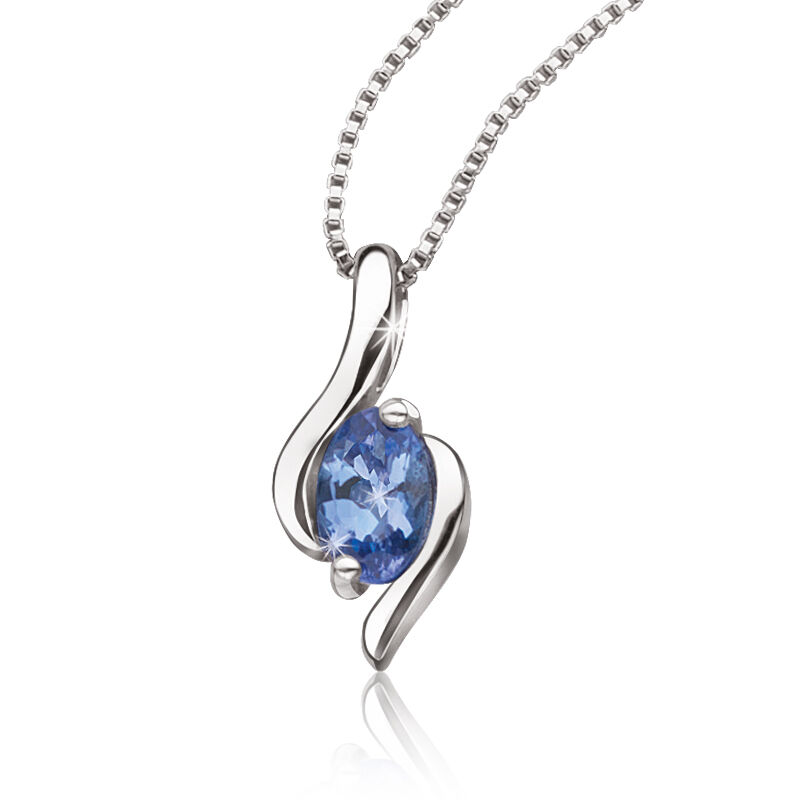 Oval Tanzanite Pendant in Sterling Silver image number null