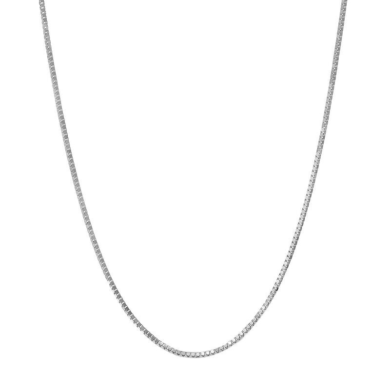 Box Chain 16" in 14k White Gold (1mm) image number null