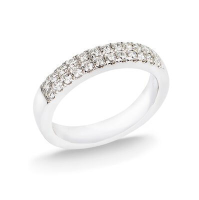 Diamond 1/2ctw. Double Row Anniversary Band in 14k White Gold 
