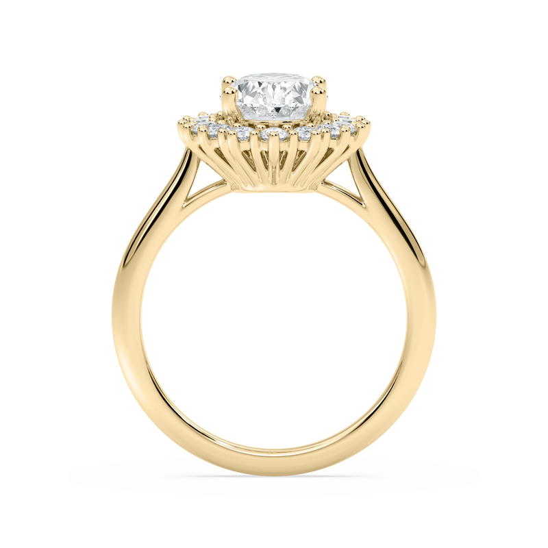 Oval Lab Grown Diamond 2 1/2ctw. Halo Engagement Ring in 14k Yellow Gold image number null