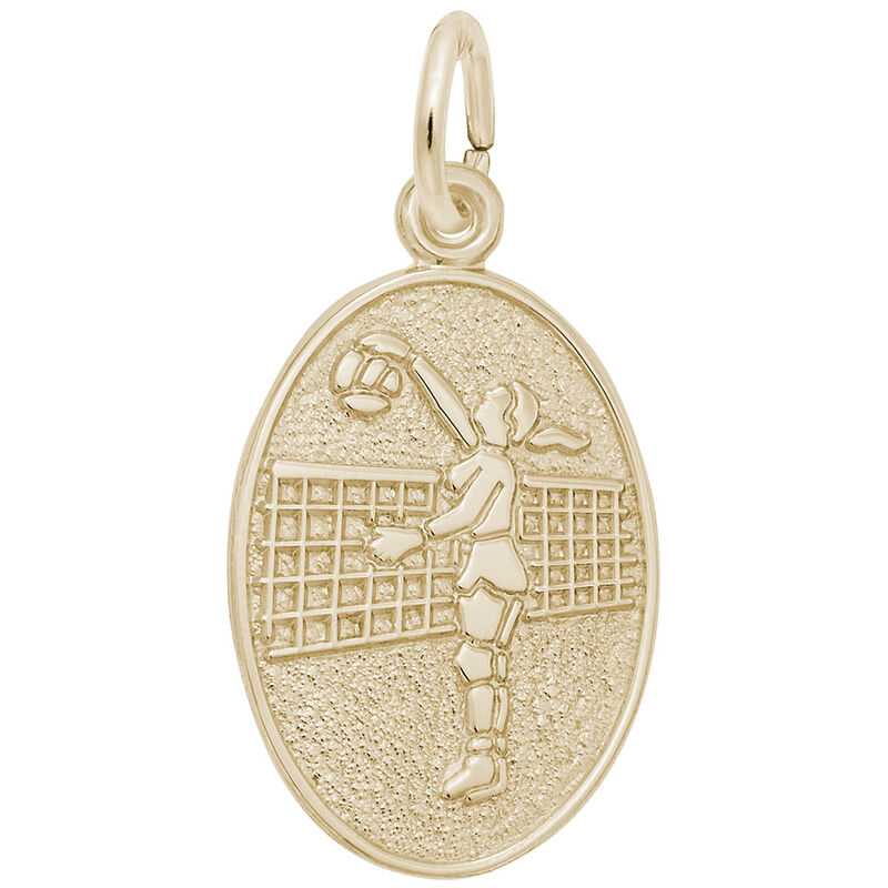 Female Volleyball Charm in 10K Yellow Gold image number null