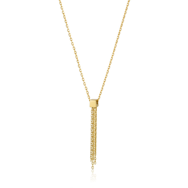 Tassel Drop Necklace in Sterling Silver/Gold Plated image number null