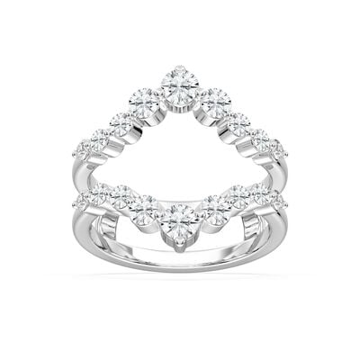 Lab Grown Diamond 1 1/5ctw. Graduated V Ring Guard in 14k White Gold