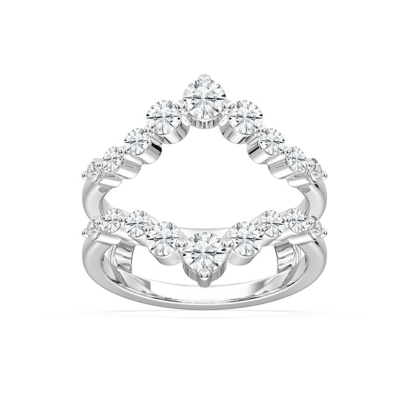 Lab Grown Diamond 1 1/5ctw. Graduated V Ring Guard in 14k White Gold image number null