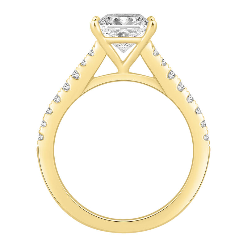 Princess-Cut Lab Grown 2 1/3ctw. Diamond Split Shank Engagement Ring in 14k Yellow Gold image number null
