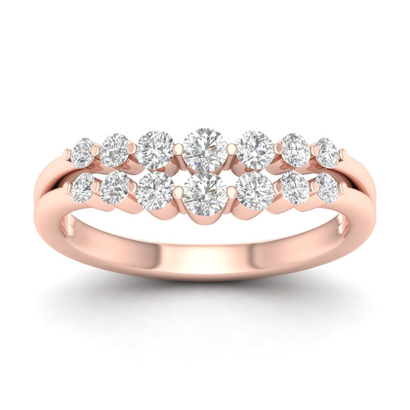 Diamond 1/2ctw. Split Anniversary Band in 10k Rose Gold image number null