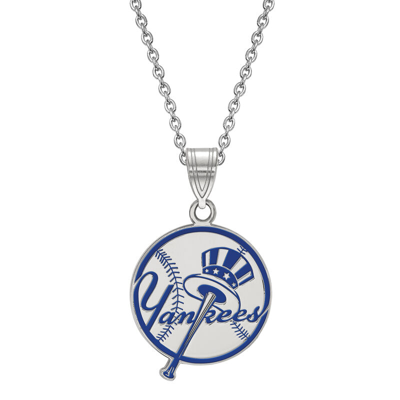 New York Yankees Medium Disc Pendant in Sterling Silver image number null