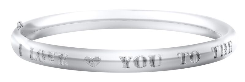 I Love You To The Moon & Back Kids Bracelet in Sterling Silver image number null