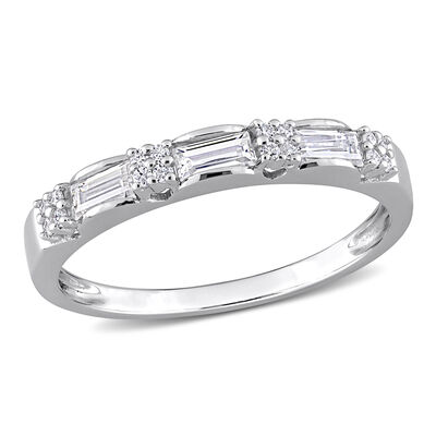 Baguette 2/5ctw. Created Moissanite Fashion Ring in Sterling Silver