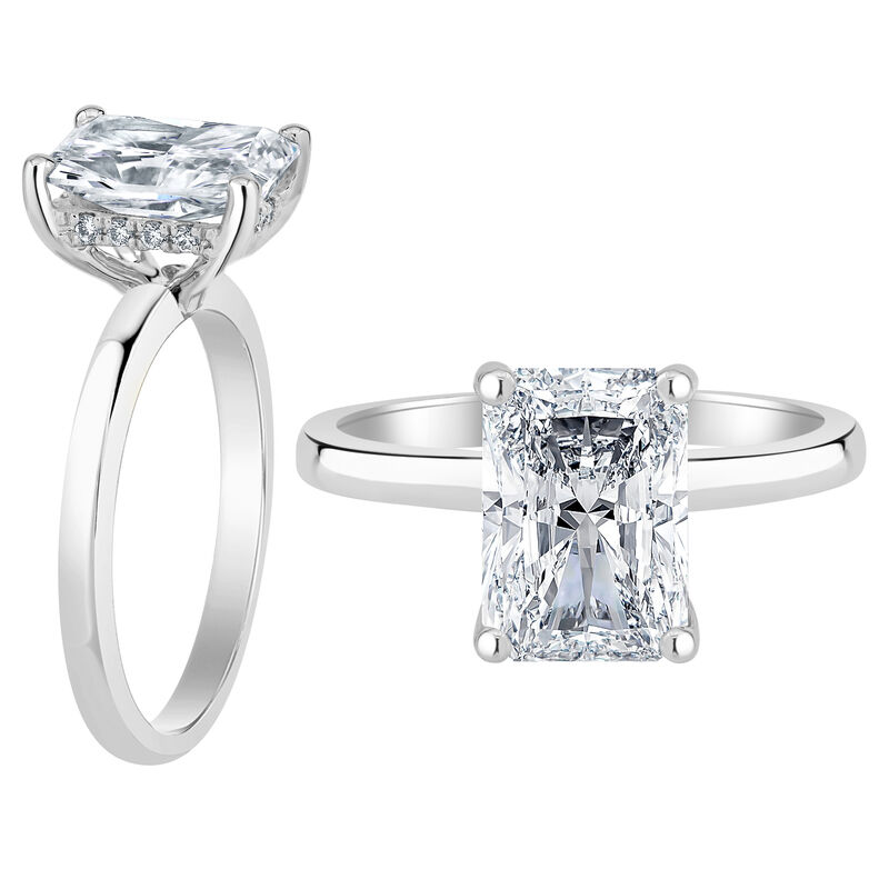 Radiant-Cut Lab Grown 2ct. EF VS Diamond Hidden Halo Solitaire Engagement Ring in 14k White Gold image number null