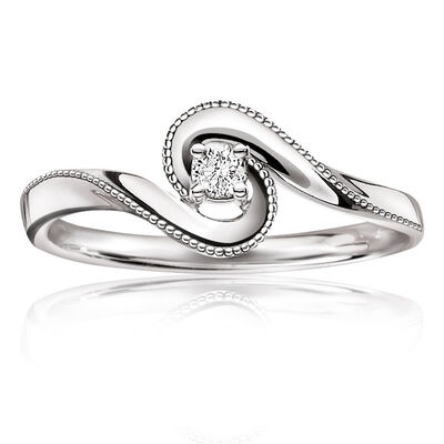 Diamond Embrace Promise Ring in 10k White Gold