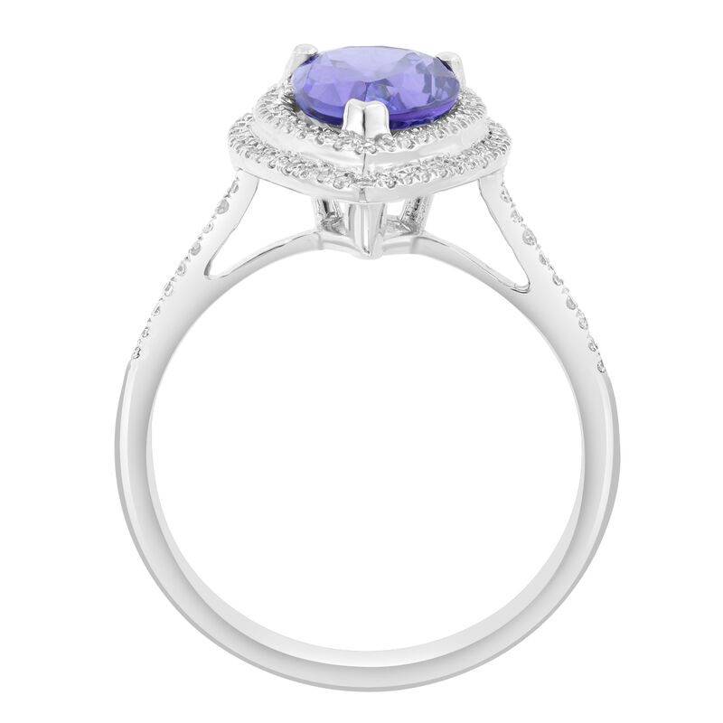 EFFY Pear-Shaped Tanzanite & Diamond Ring in 14k White Gold image number null