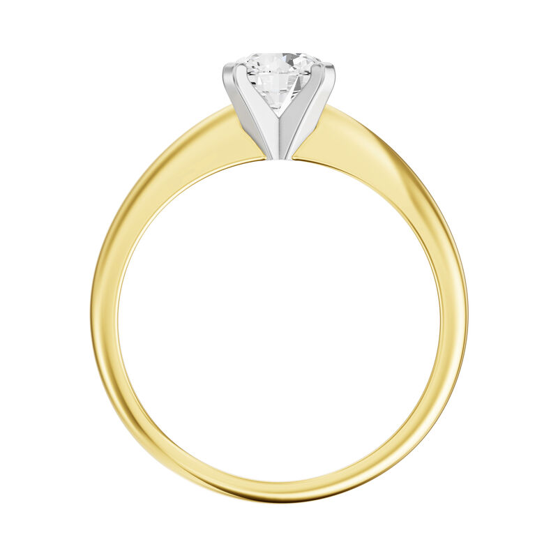 Round Lab Grown Diamond 3/4ct Solitaire Engagement Ring in 14k Yellow Gold image number null