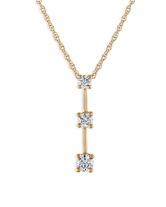 Diamond 1ctw. 3-Stone Pendant in 10k Yellow Gold image number null