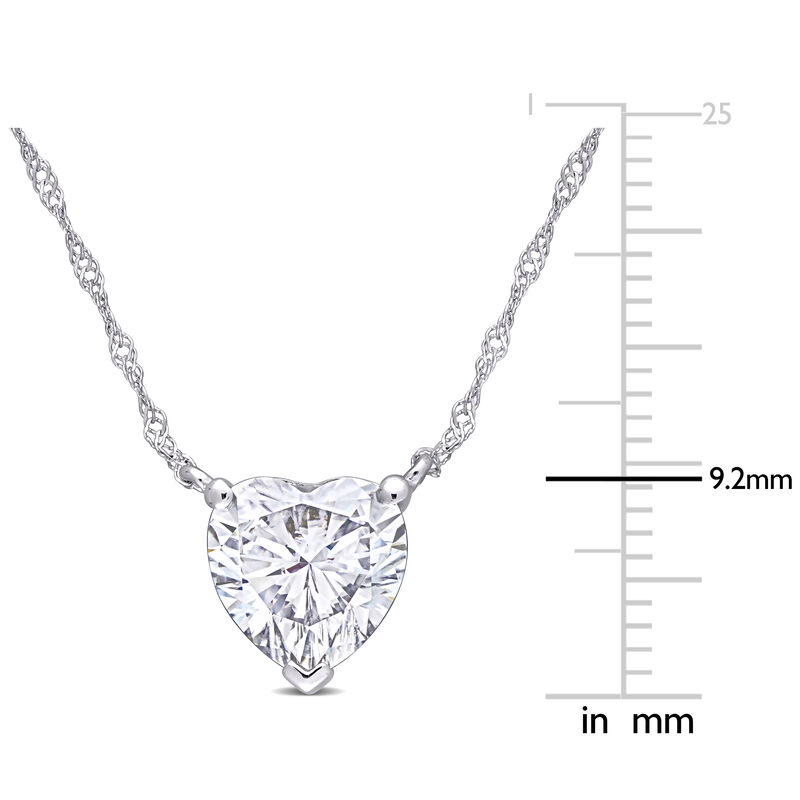 Created Heart-Shaped Moissanite Solitaire Pendant in 10k White Gold image number null