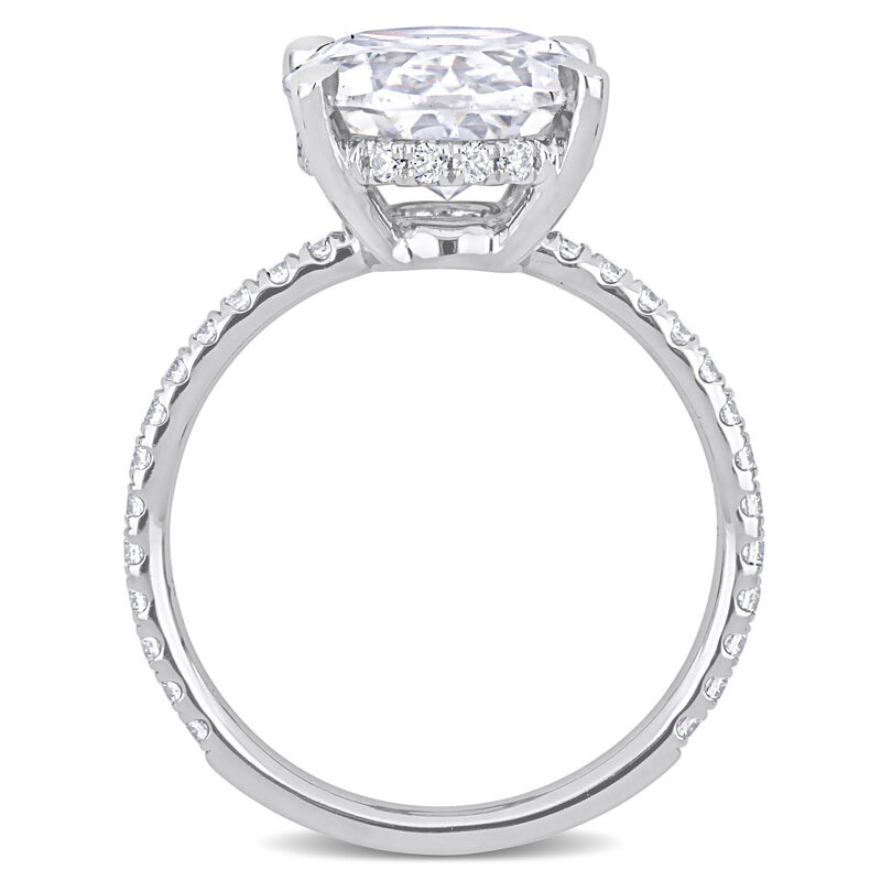 Oval-Cut 4 7/8ctw. Created Moissanite Solitaire Engagement Ring in 10k White Gold image number null