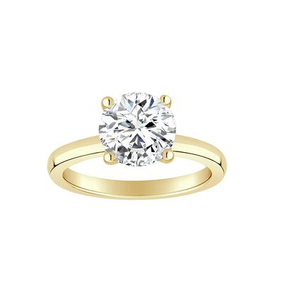 Brilliant-Cut Lab Grown 2ctw. EF VS Diamond Ribbon Halo Solitaire Engagement Ring in 14k Yellow Gold