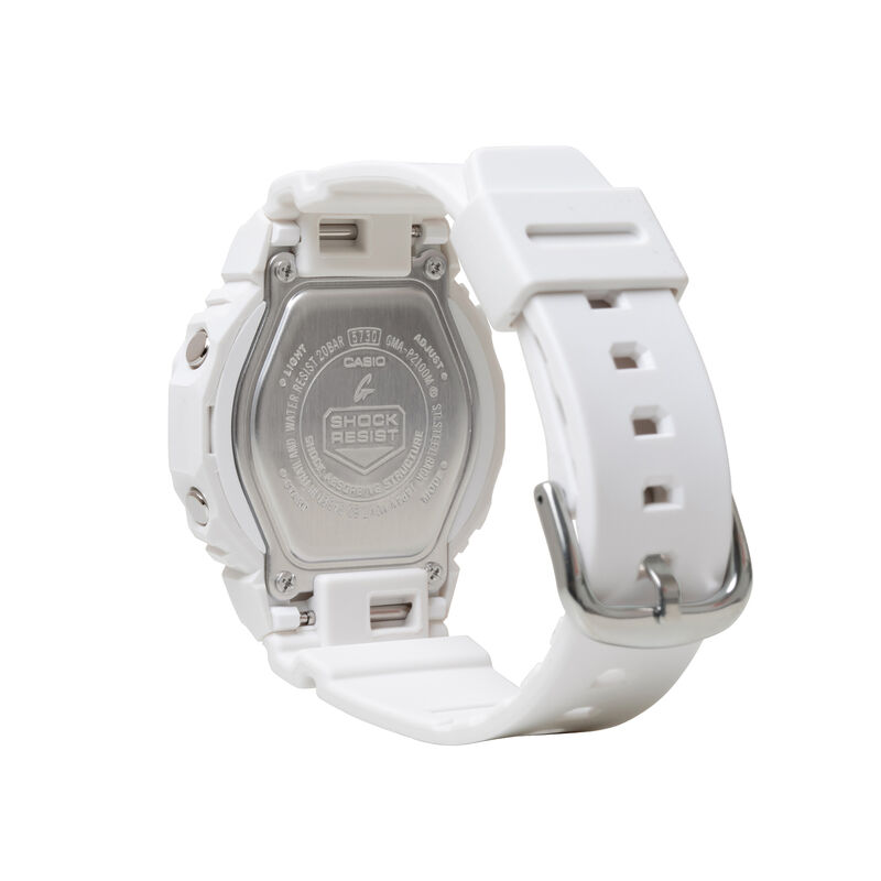 G-Shock Ladies' Analog-Digital White Dial With Rose Accents White Resin Strap 40mm Watch GMAP2100M-7A image number null