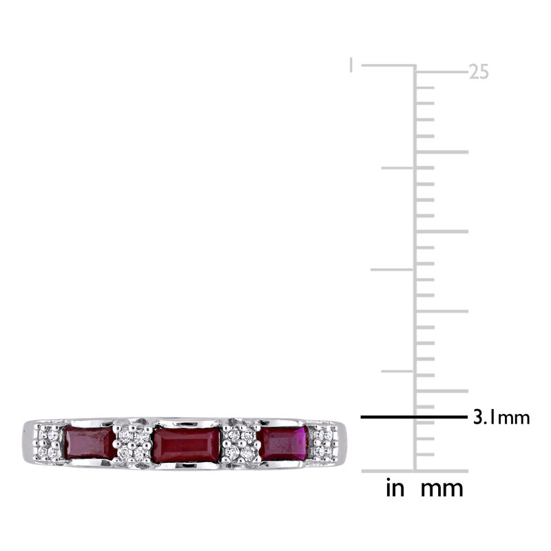 Ruby & Diamond Band in 10k White Gold image number null