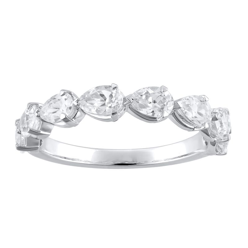 Pear-Shaped Lab Grown 1 1/2ctw. Diamond Horizontal Anniversary Band in 14k White Gold image number null
