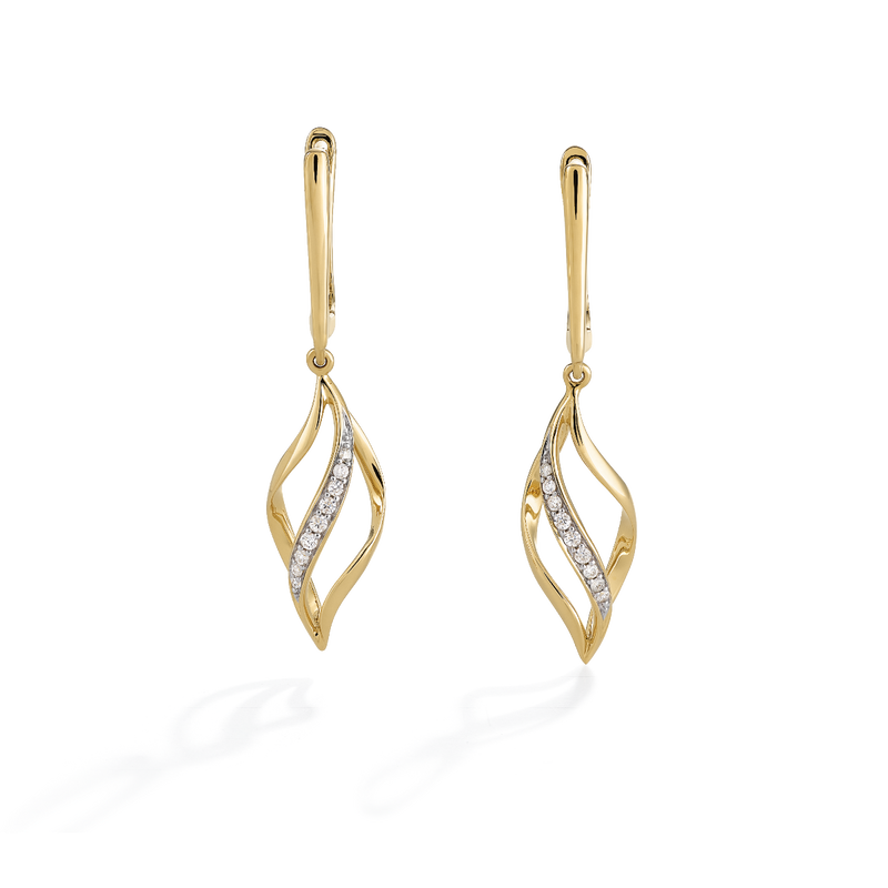 Curved Diamond Drop Earrings image number null